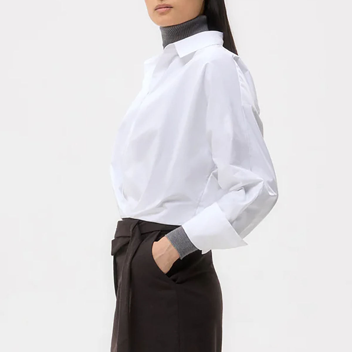 Taken Top in Super Compact Poplin