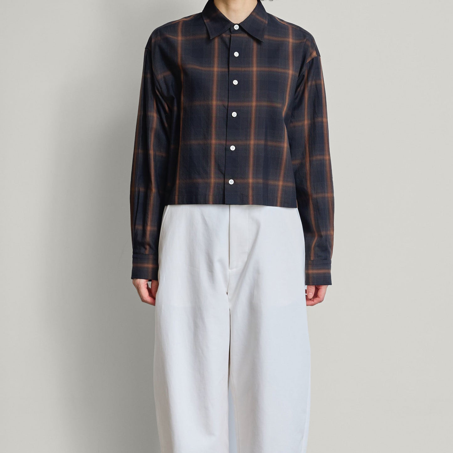Sara Plaid Button Up in Brown