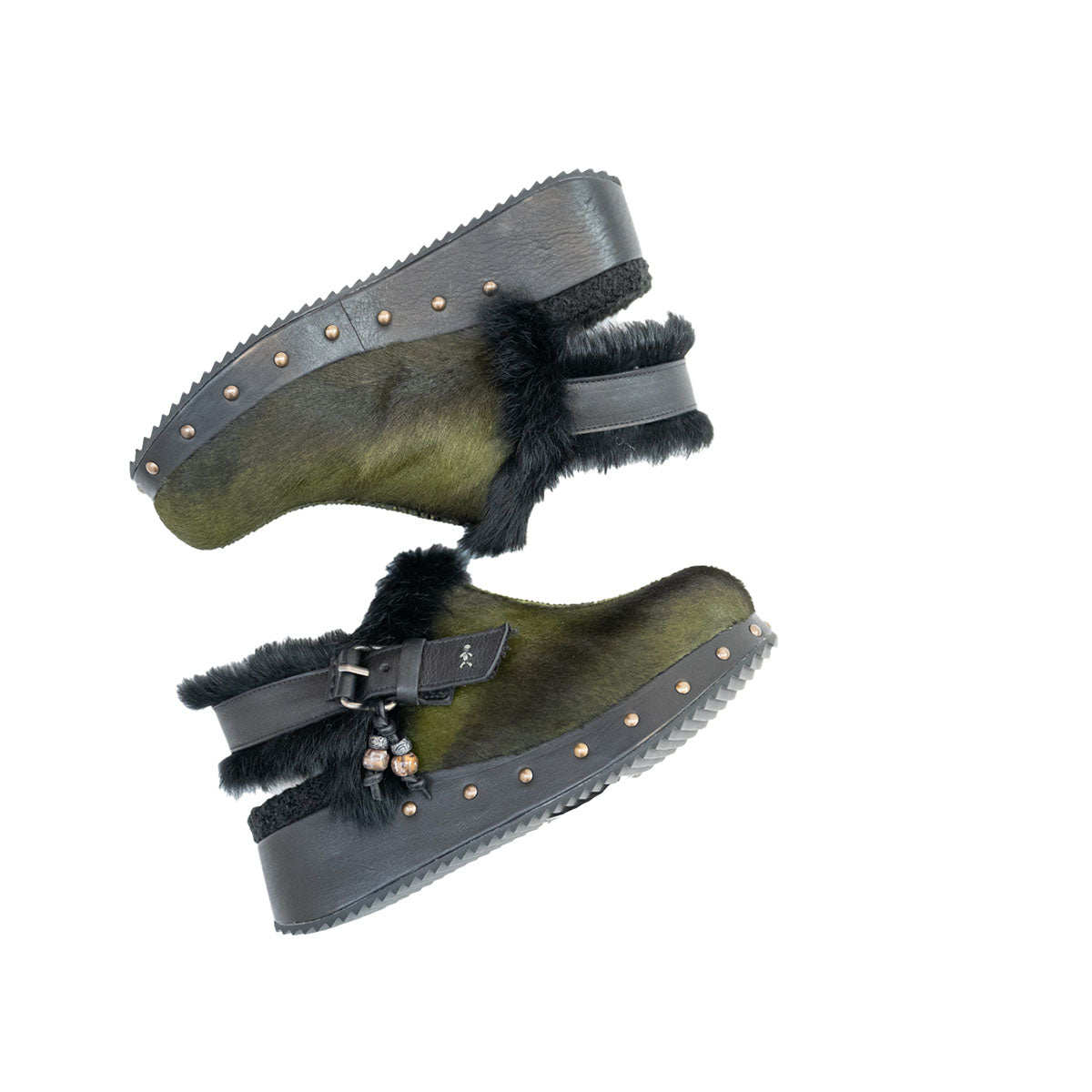 Studded Fur Clog in Pony