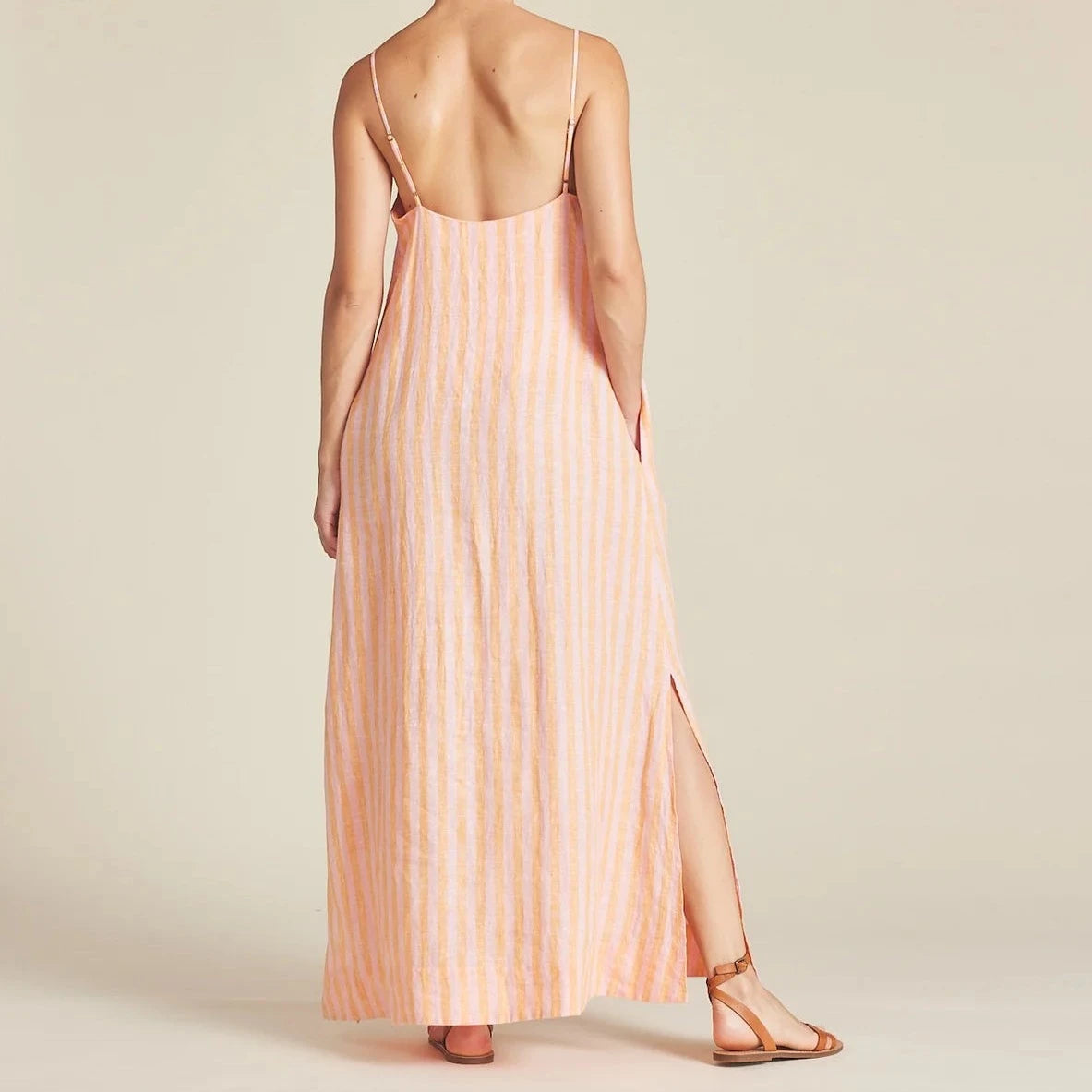 Reva Maxi Dress in Creamsicle Stripe
