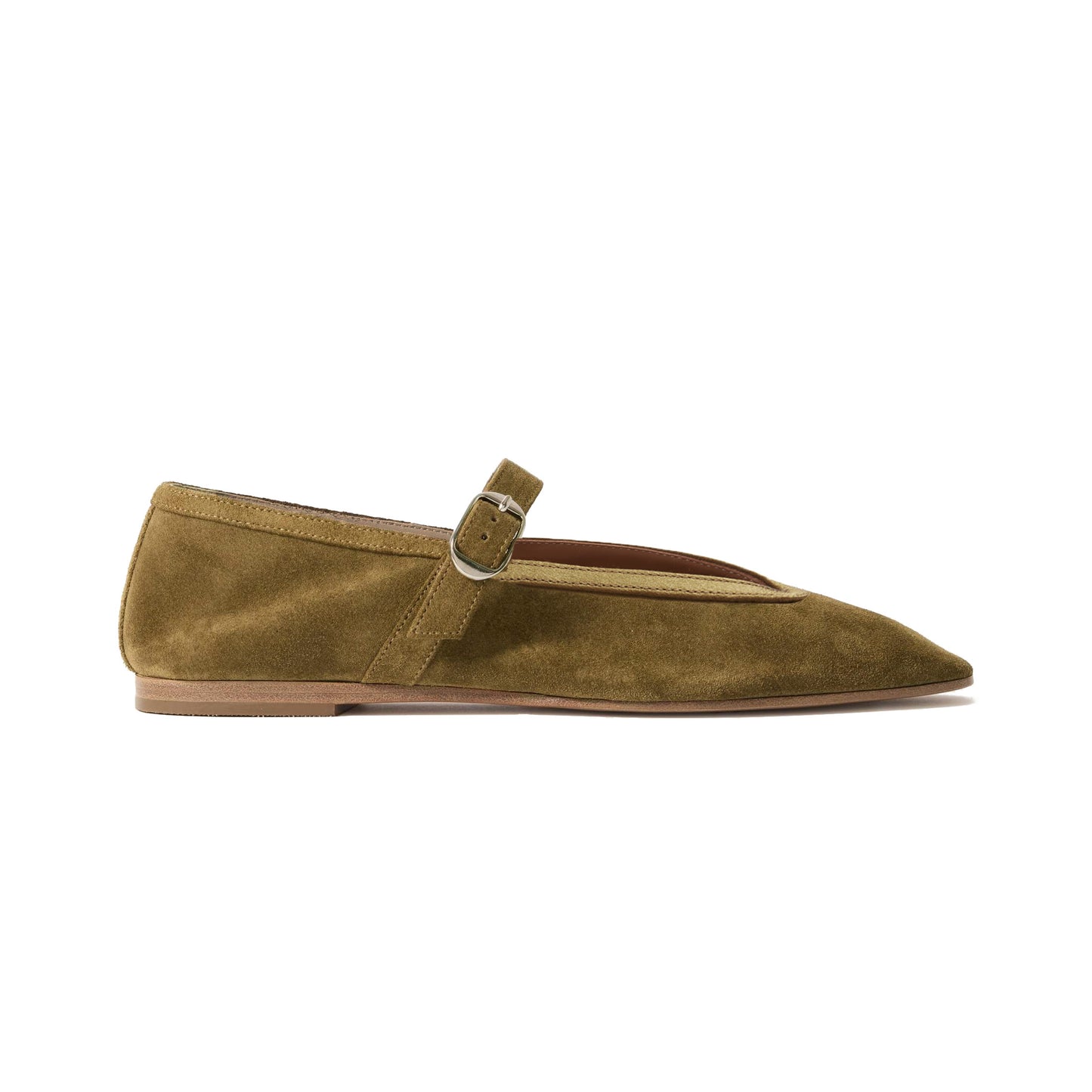 Stella Slipper in in Khaki Suede