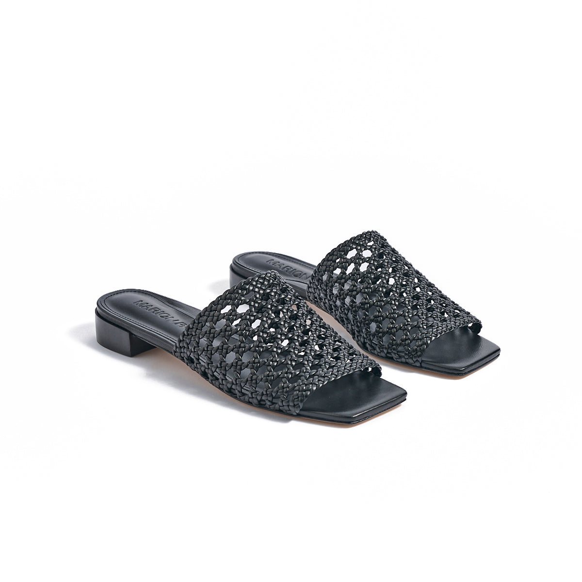 Sabrina Braided Sandal in Black