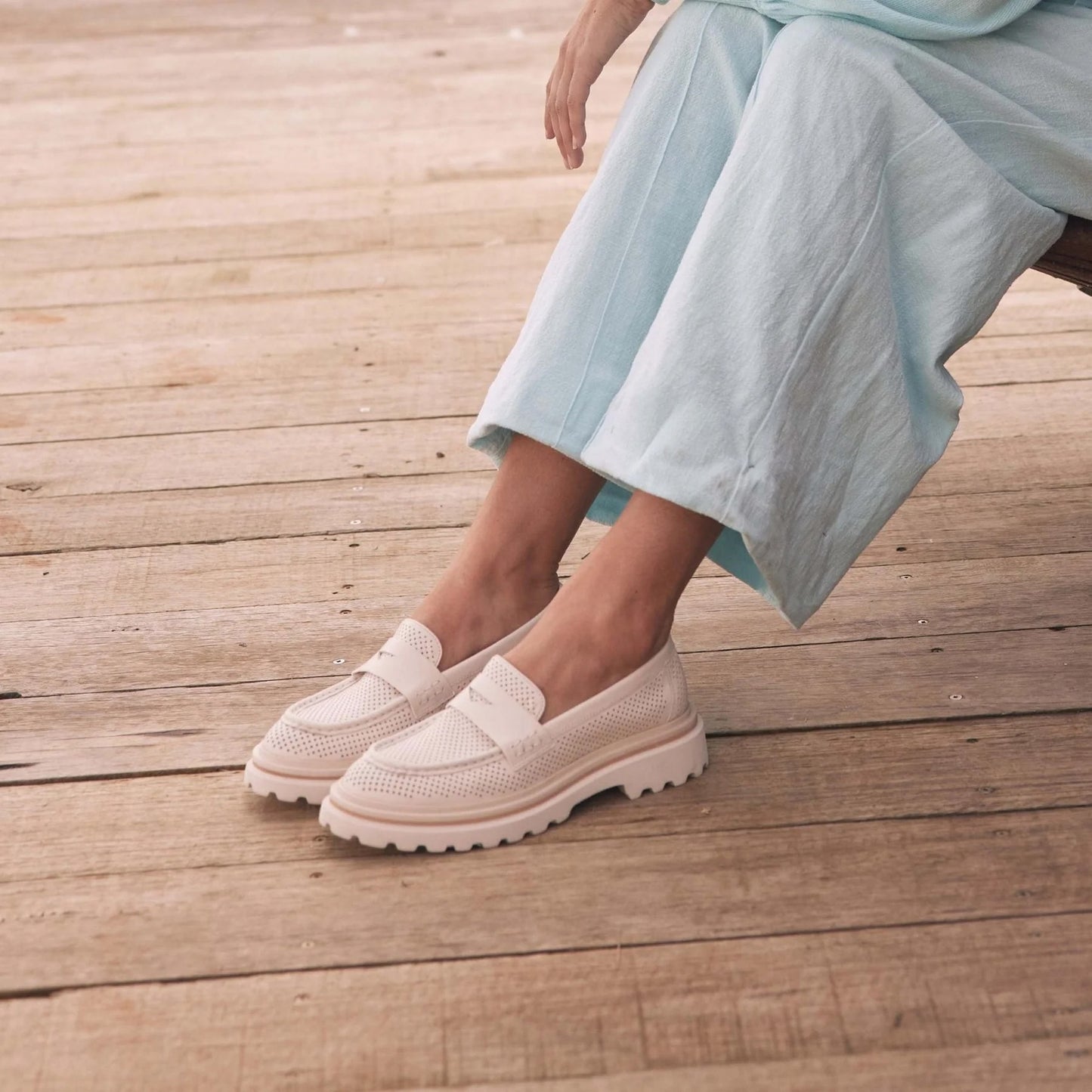 Sumiya Leather Loafer in Bone