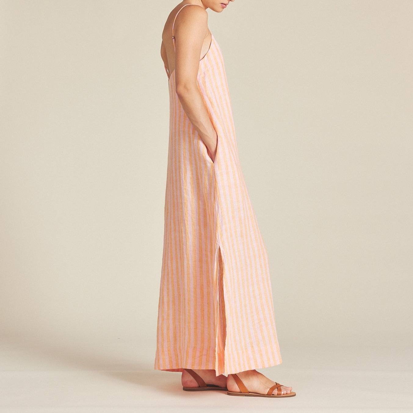 Reva Maxi Dress in Creamsicle Stripe