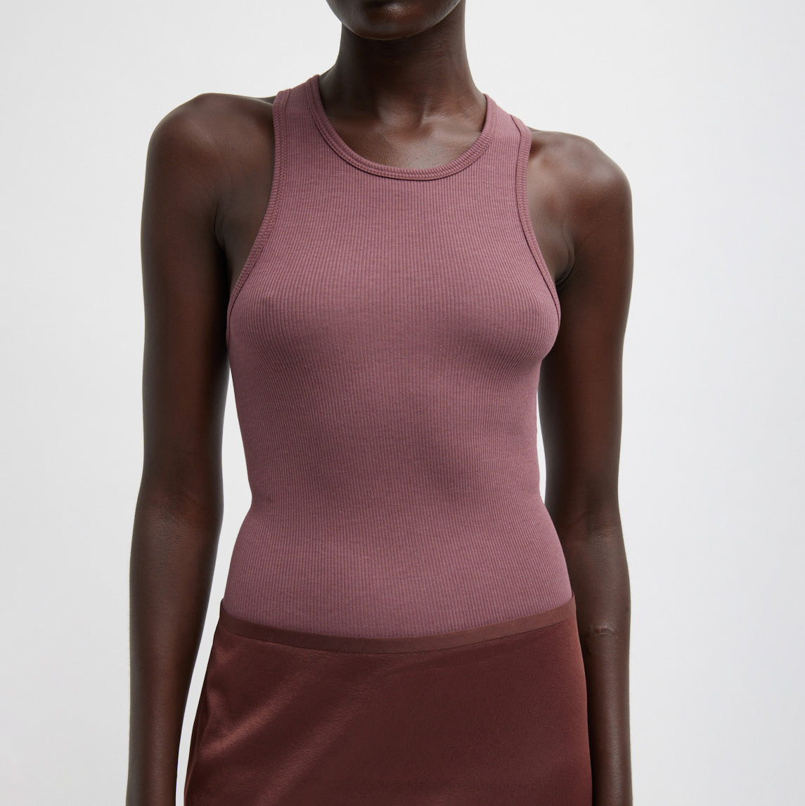 Circular Fine Rib Tank in Cinnamon