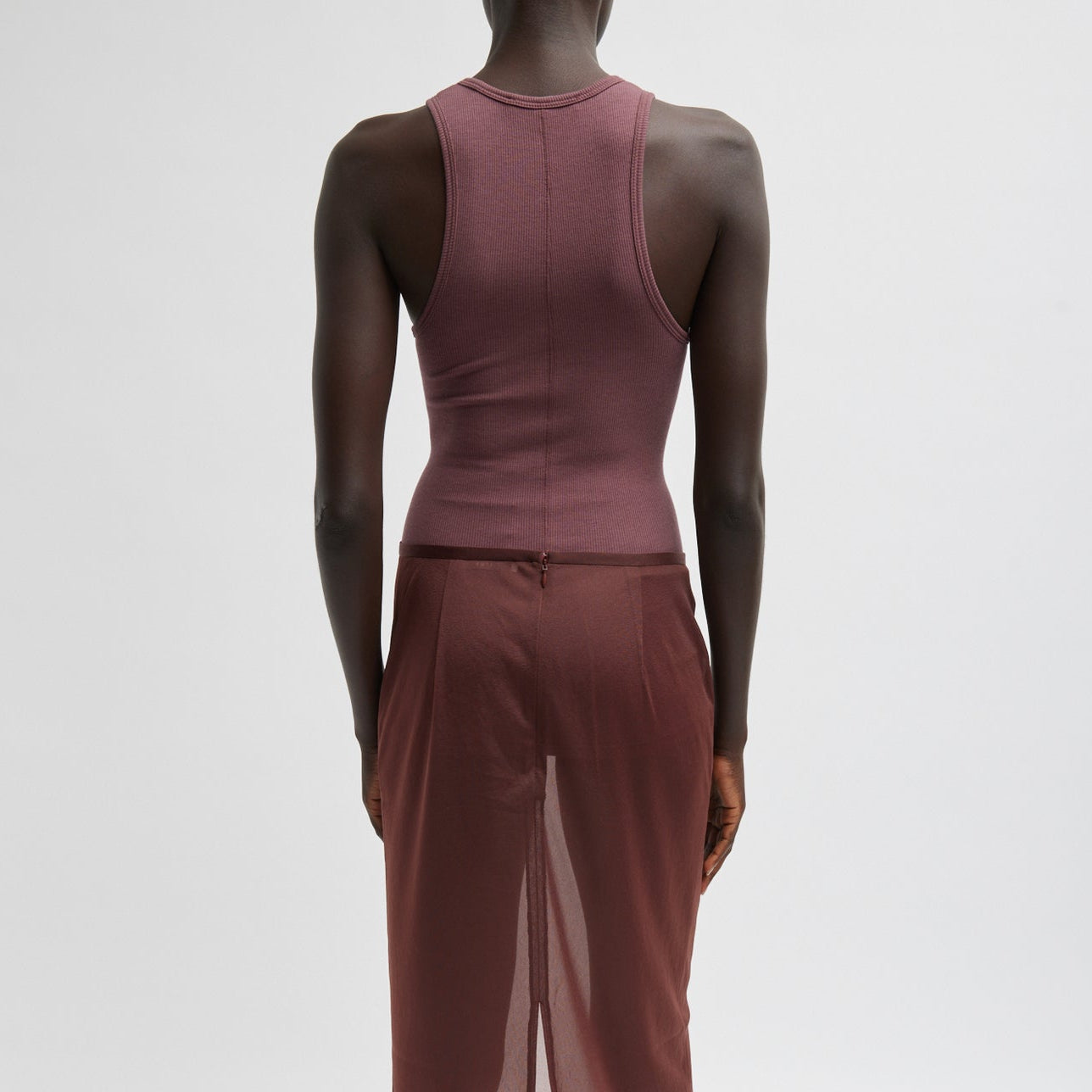 Circular Fine Rib Tank in Cinnamon