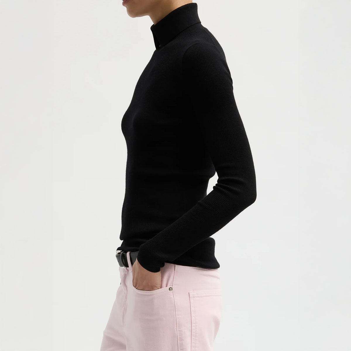 Ribbed Turtleneck in Black