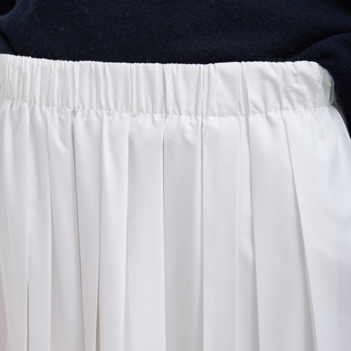 Nylon Pleated Skirt in White