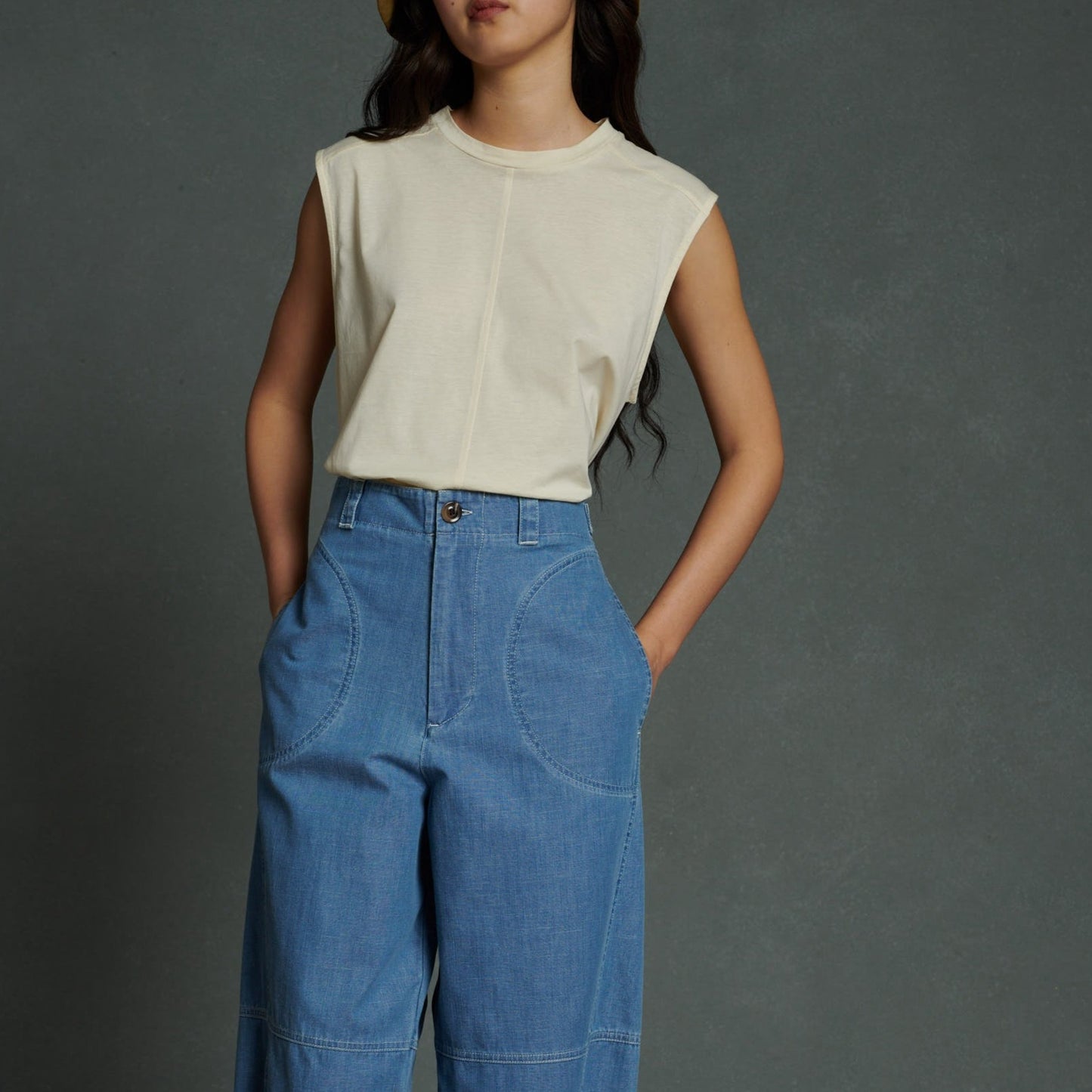 Apolline Muscle Tee in Ecru