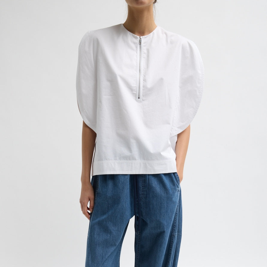 Origami Blouse in White Poplin