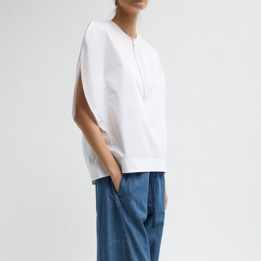 Origami Blouse in White Poplin