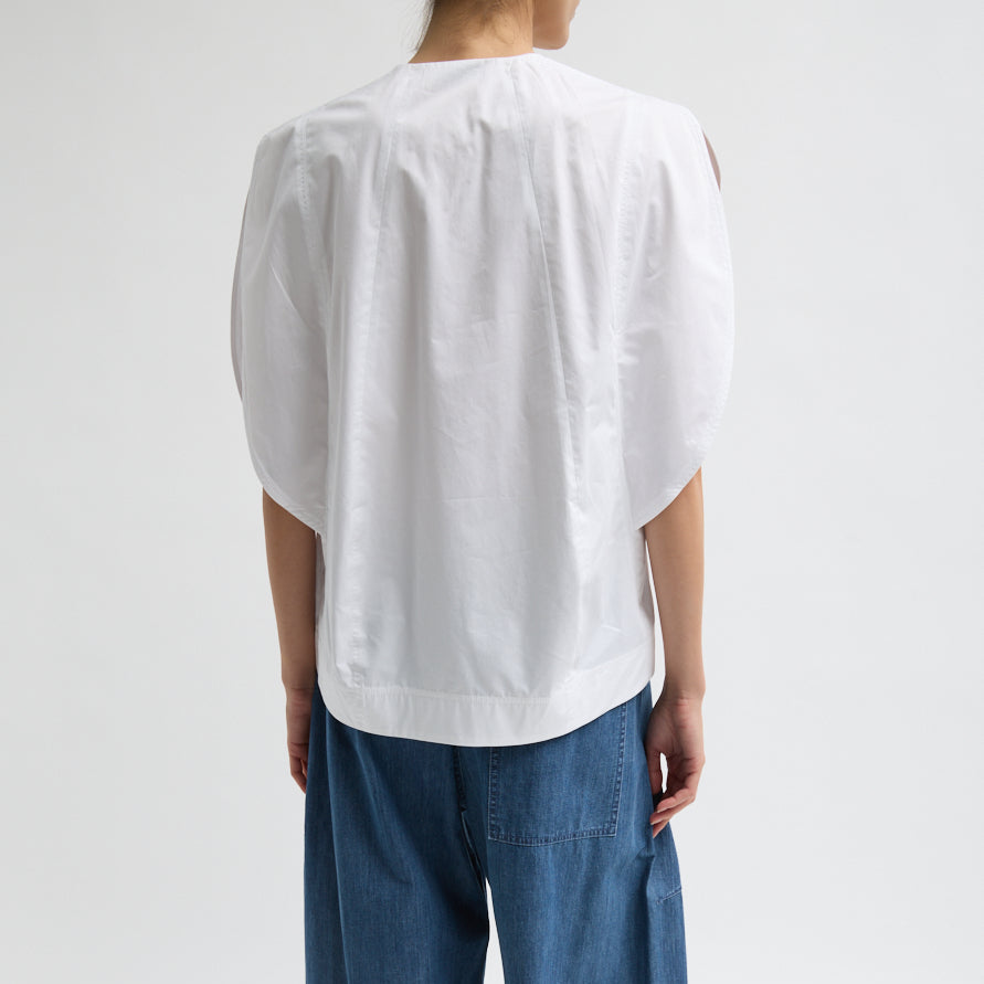 Origami Blouse in White Poplin