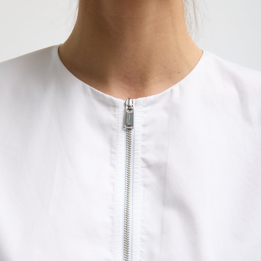 Origami Blouse in White Poplin