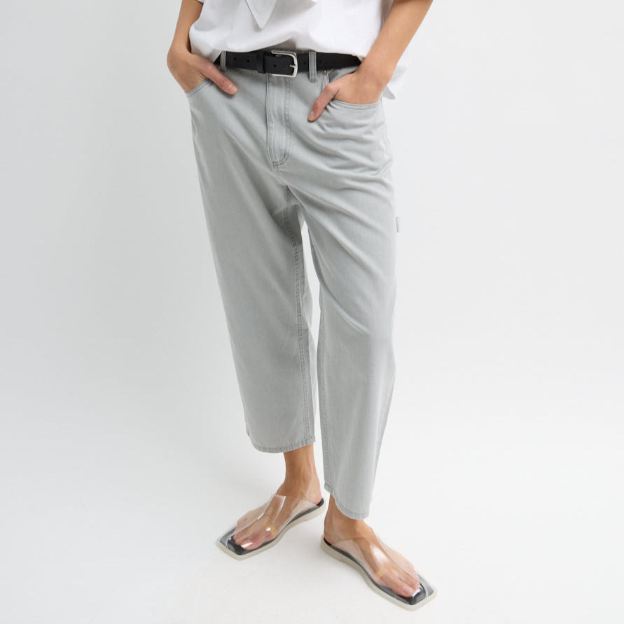 Cropped Slouchy Cargo Pant in Grey