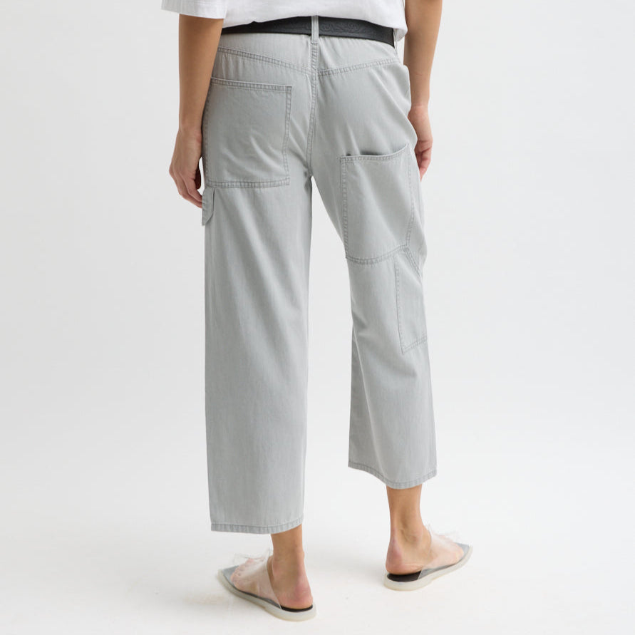 Cropped Slouchy Cargo Pant in Grey