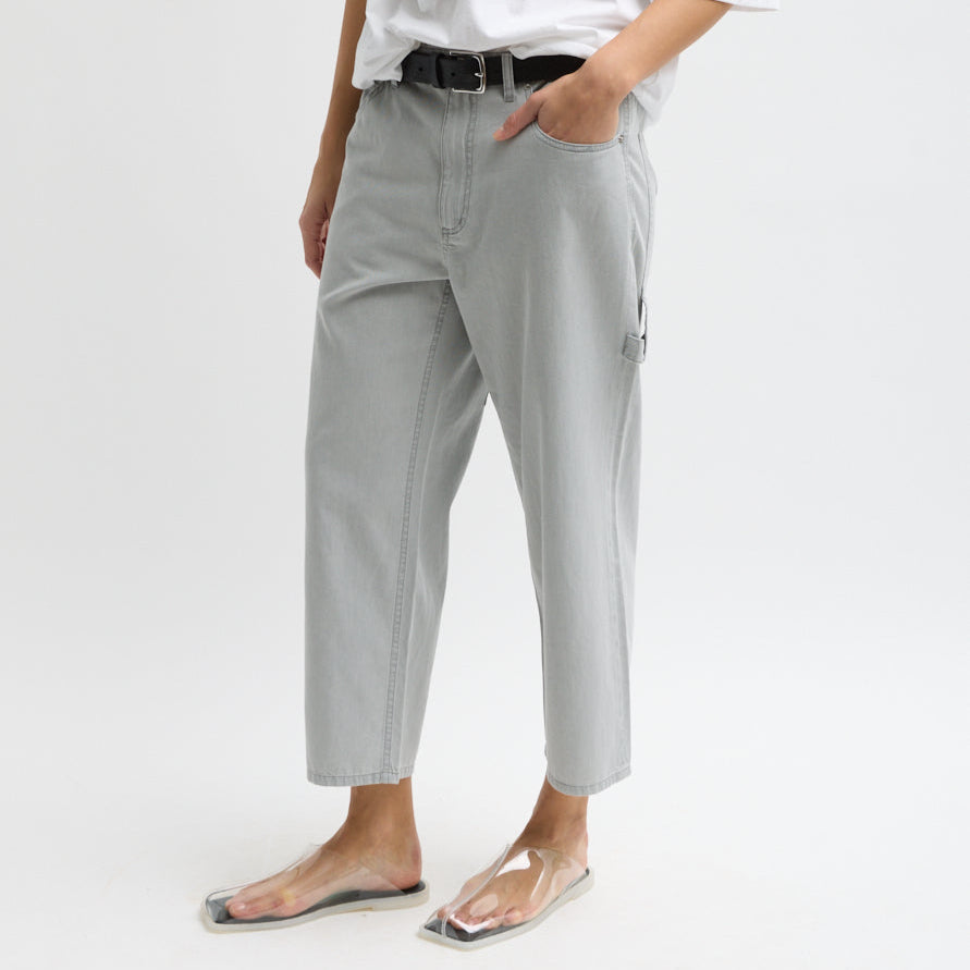 Cropped Slouchy Cargo Pant in Grey