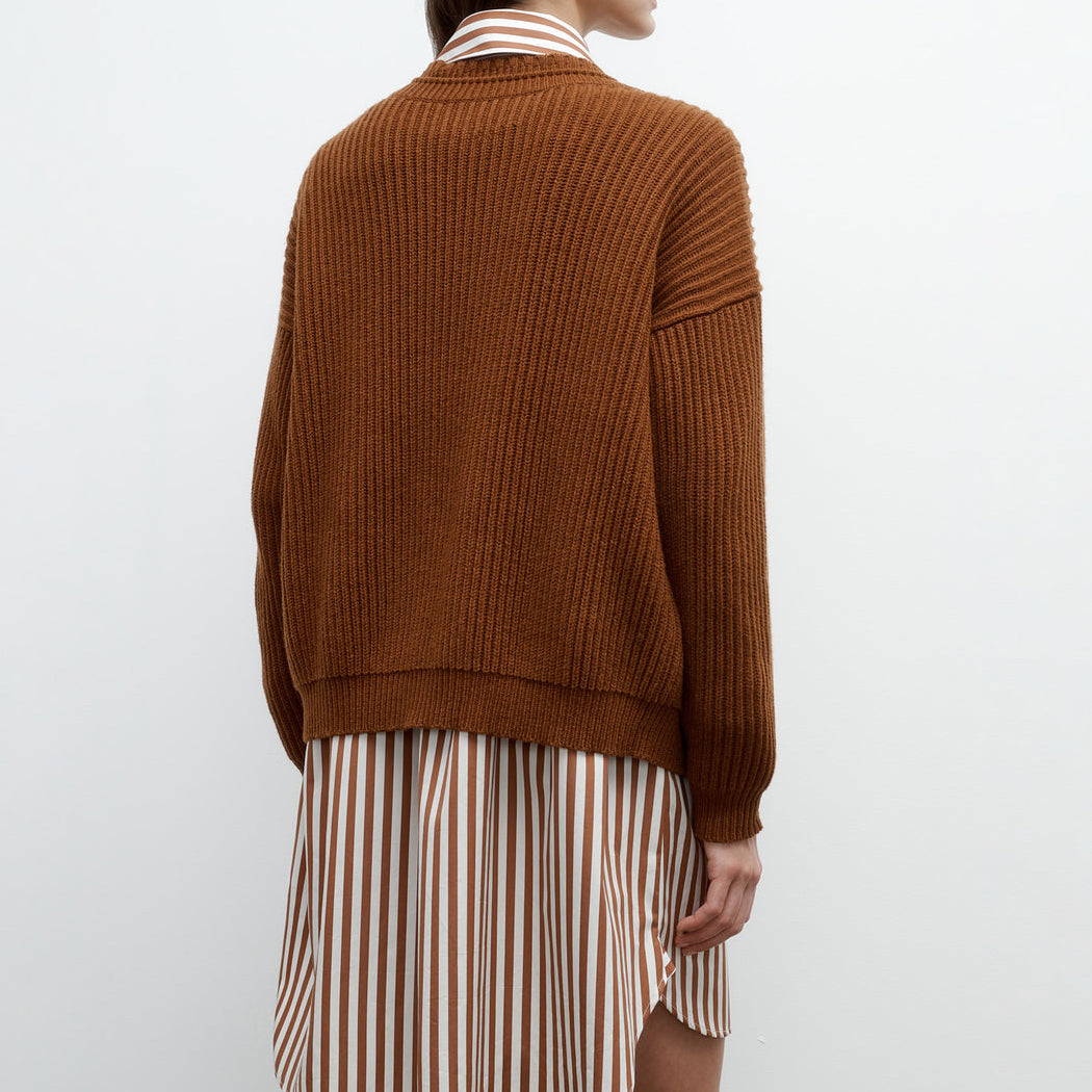 Knit Cardigan in Nut Brittle
