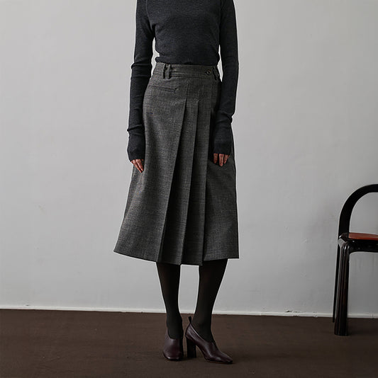 Varna Pleat Skirt in Grey