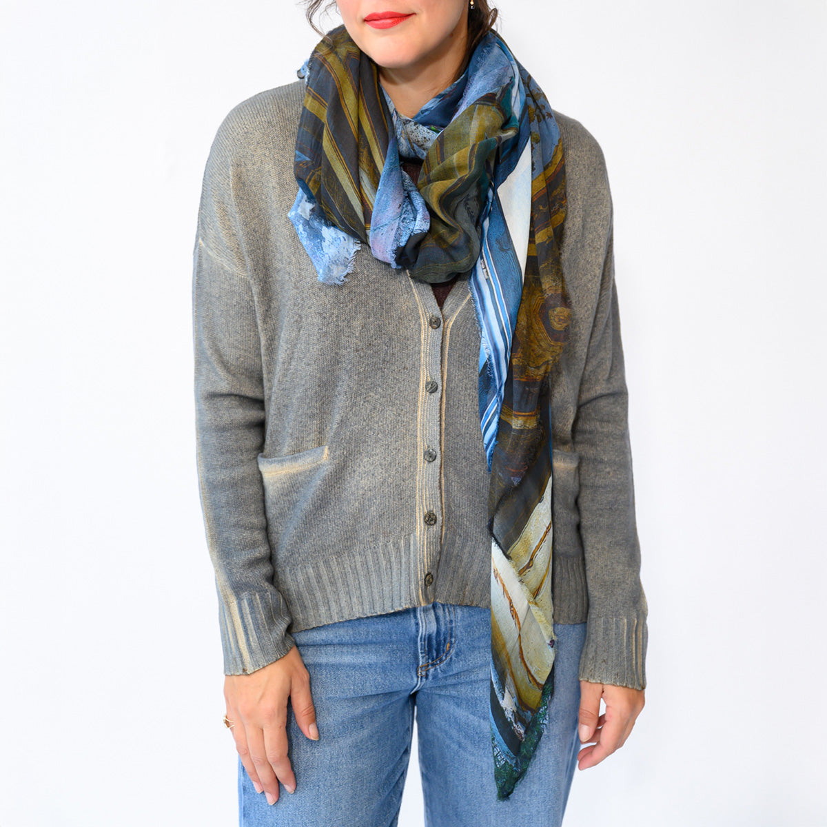 Villaporfidia Scarf in Blue Multi