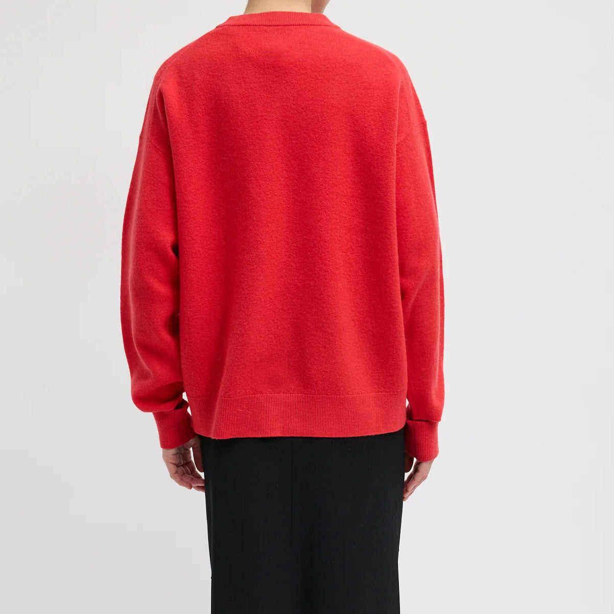 Boiled Wool Pullover in Red