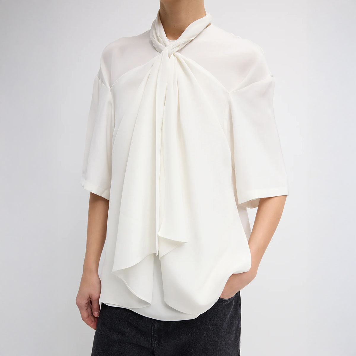 Tie Front Top in Ivory