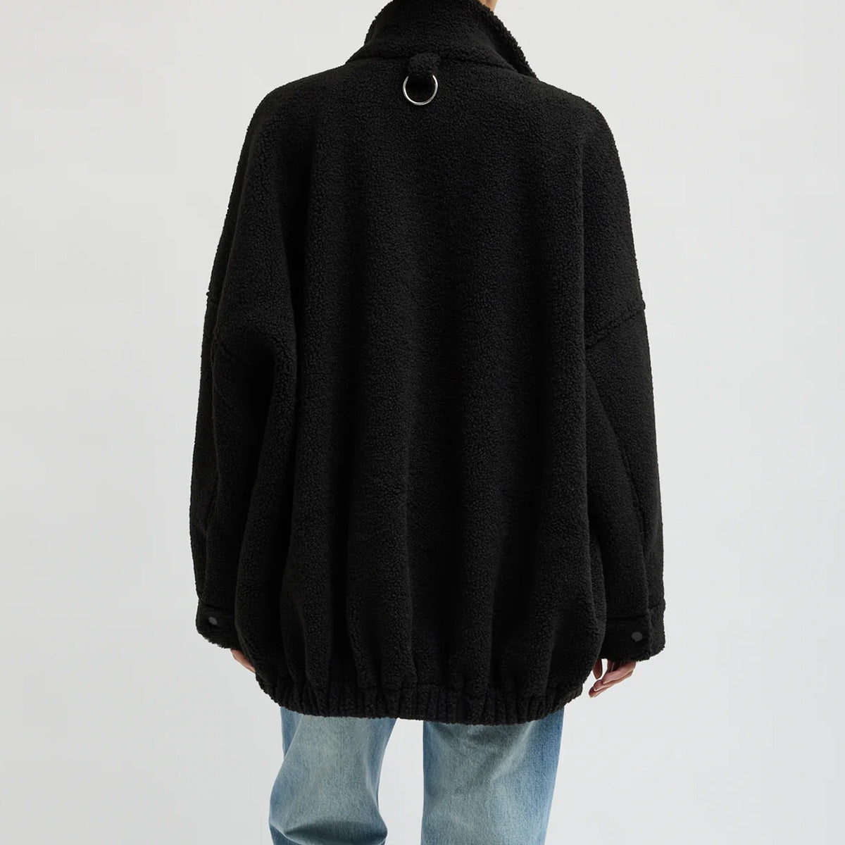 Cozy Fleece Cubic Zip Up in Black