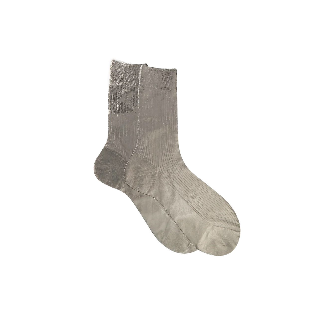 One Ribbed Laminated Socks in Grey