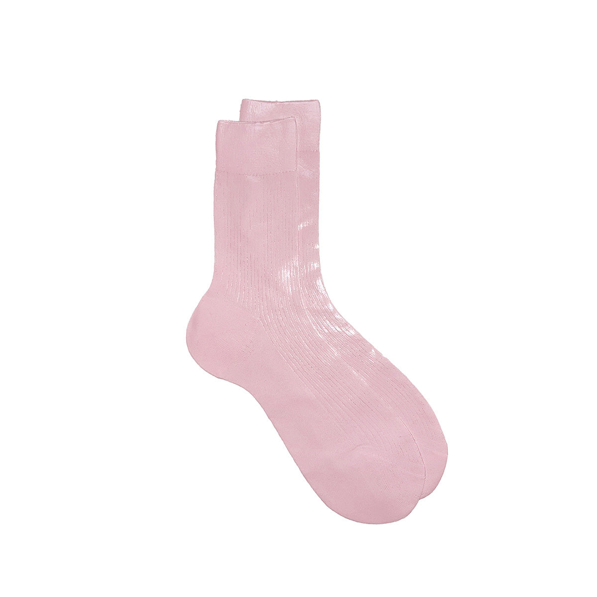 One Ribbed Laminate Sock in Pale Pink