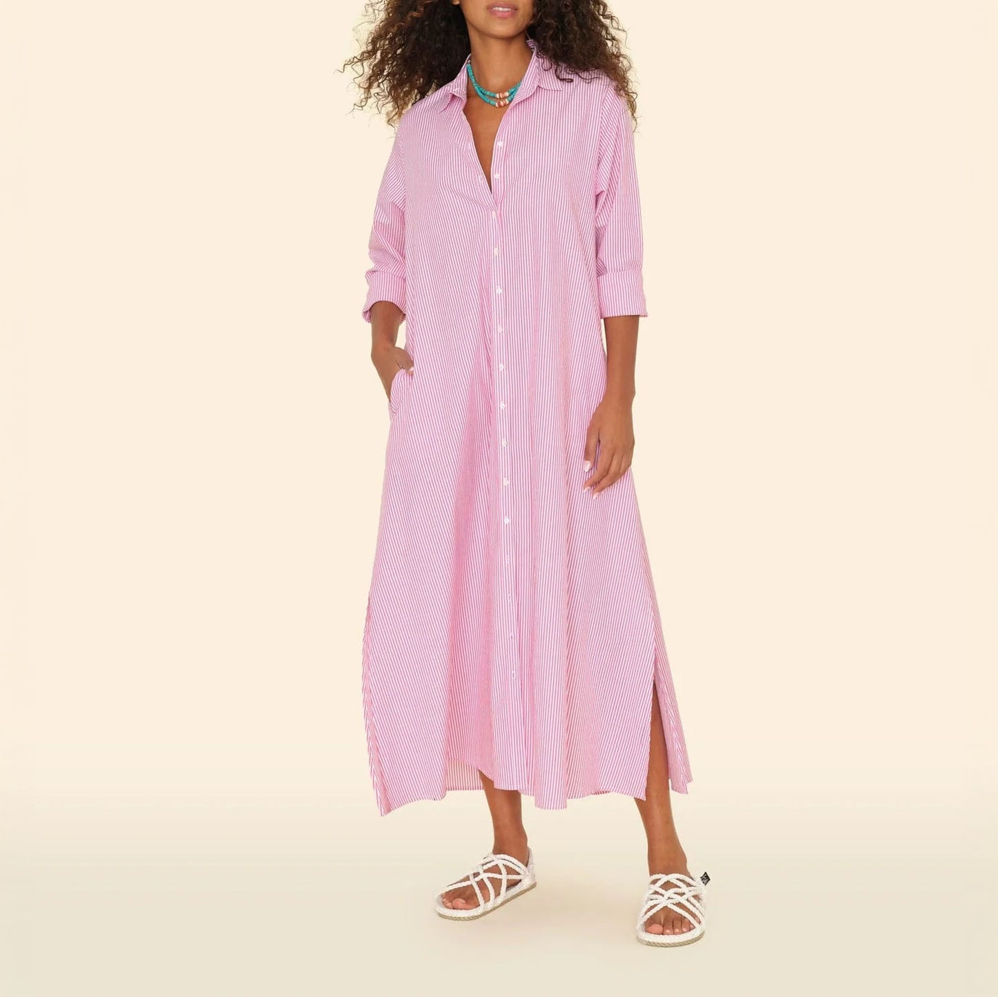 Boden Dress in Berry Pink Stripe