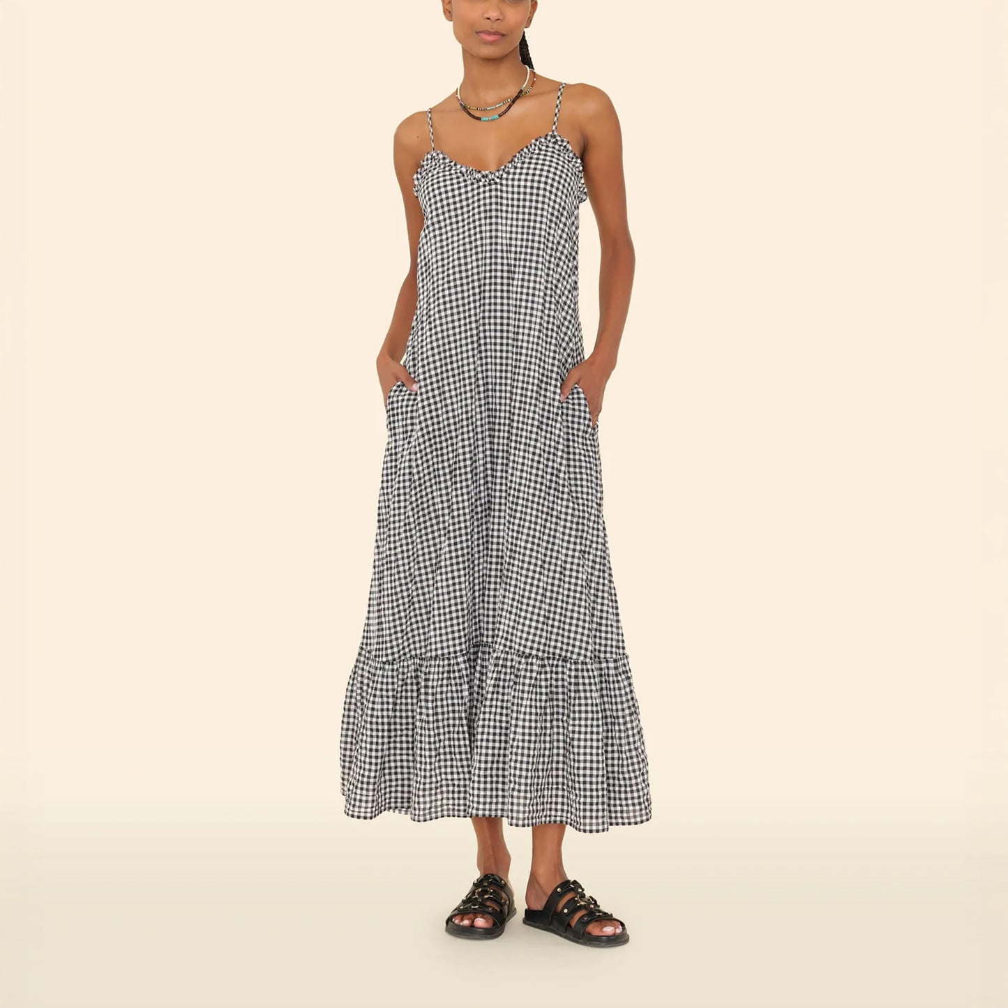 Taytum Dress in Anise Gingham