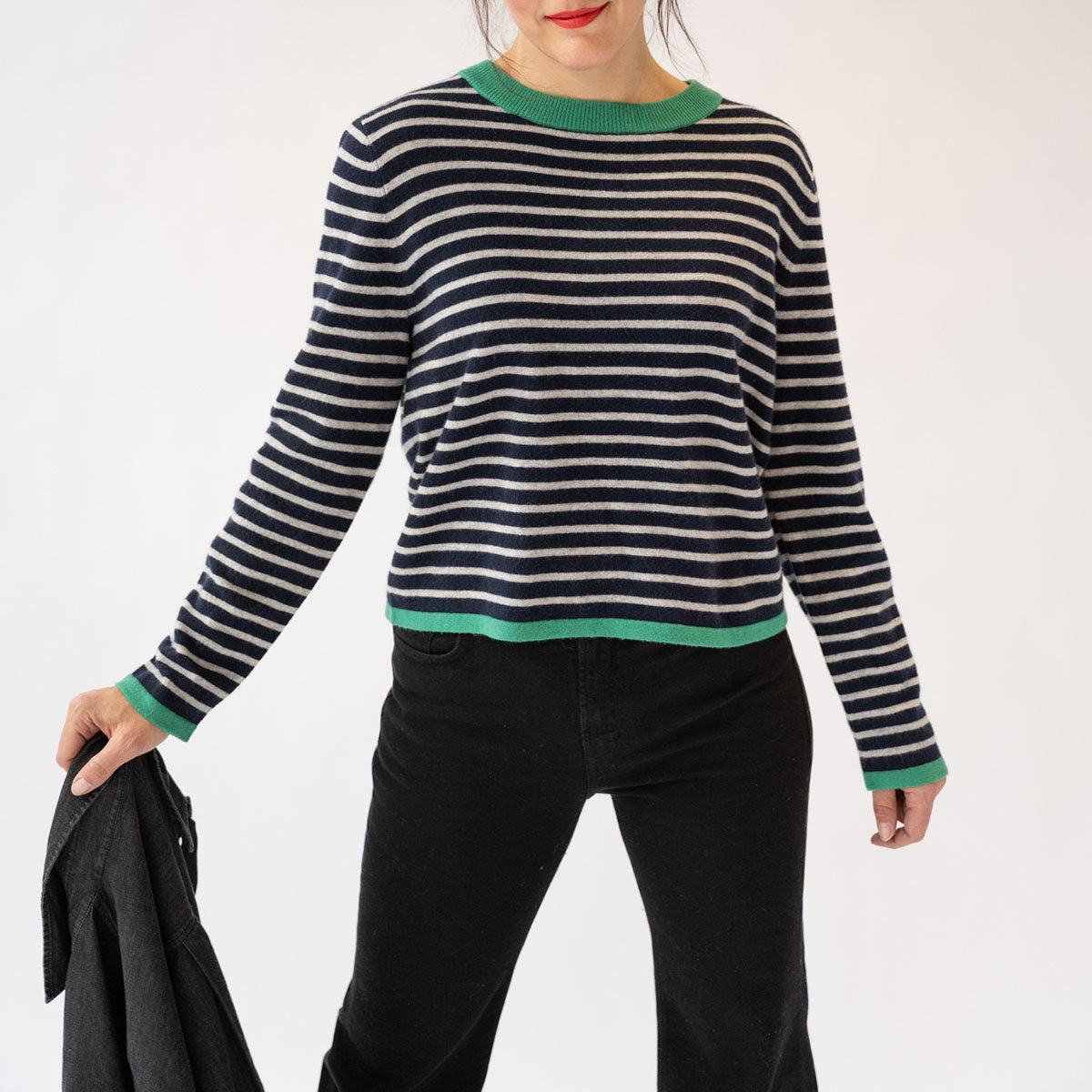 Maxwell Sweater in Navy Stripe