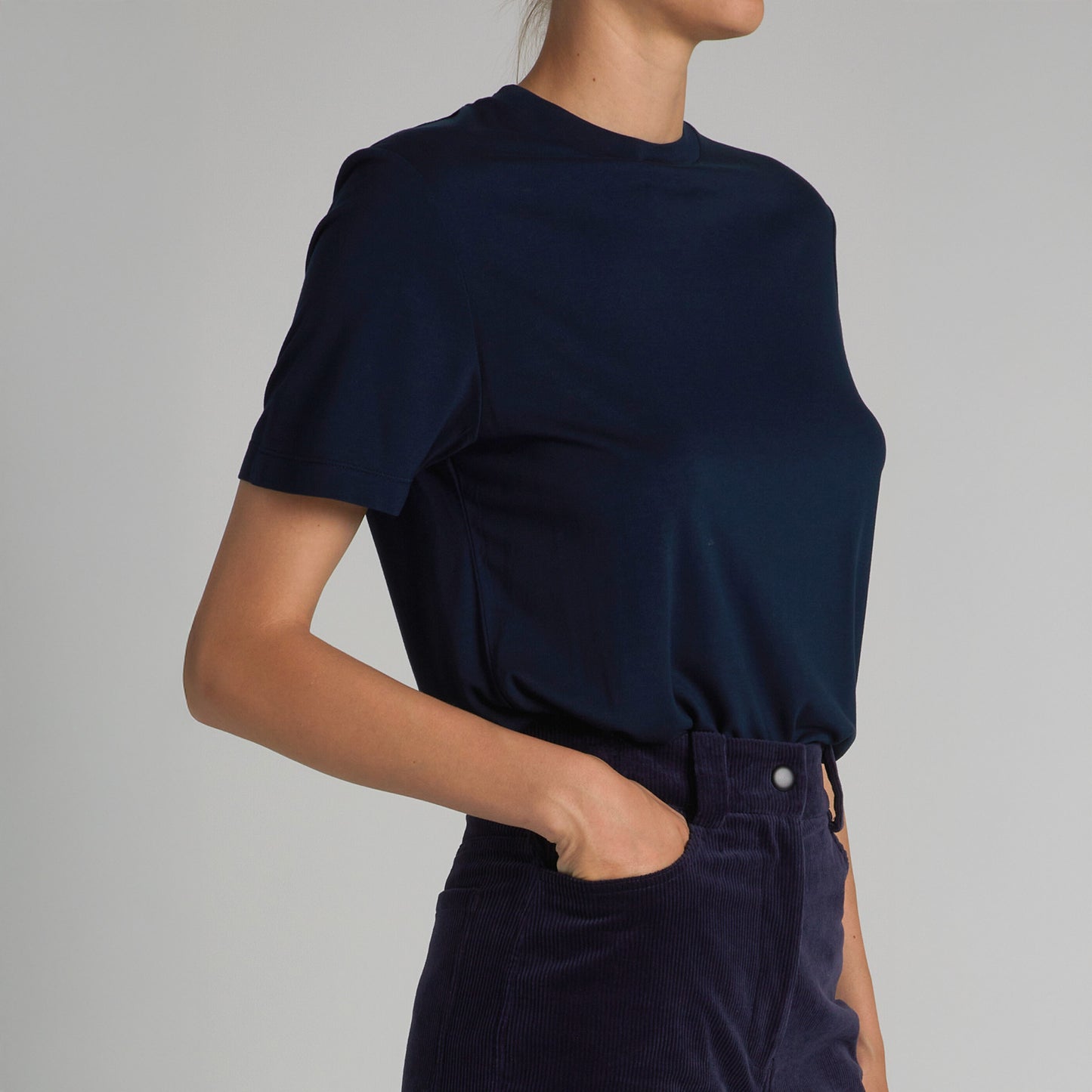 Zola Crewneck Tee in Navy
