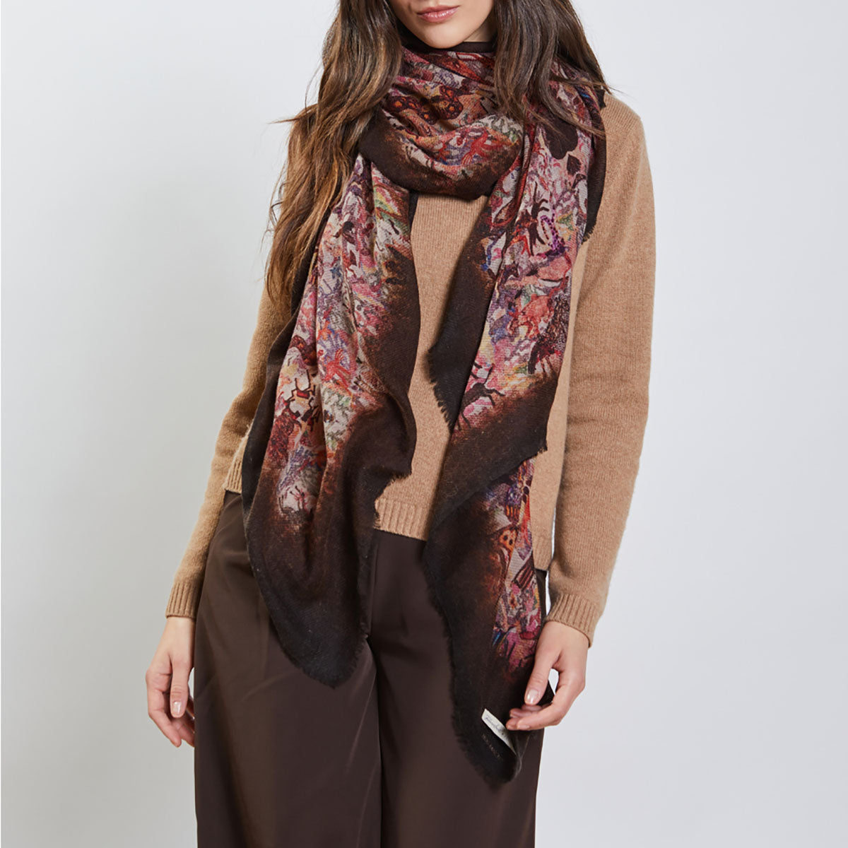 Ranch Scarf in Burgundy Multi