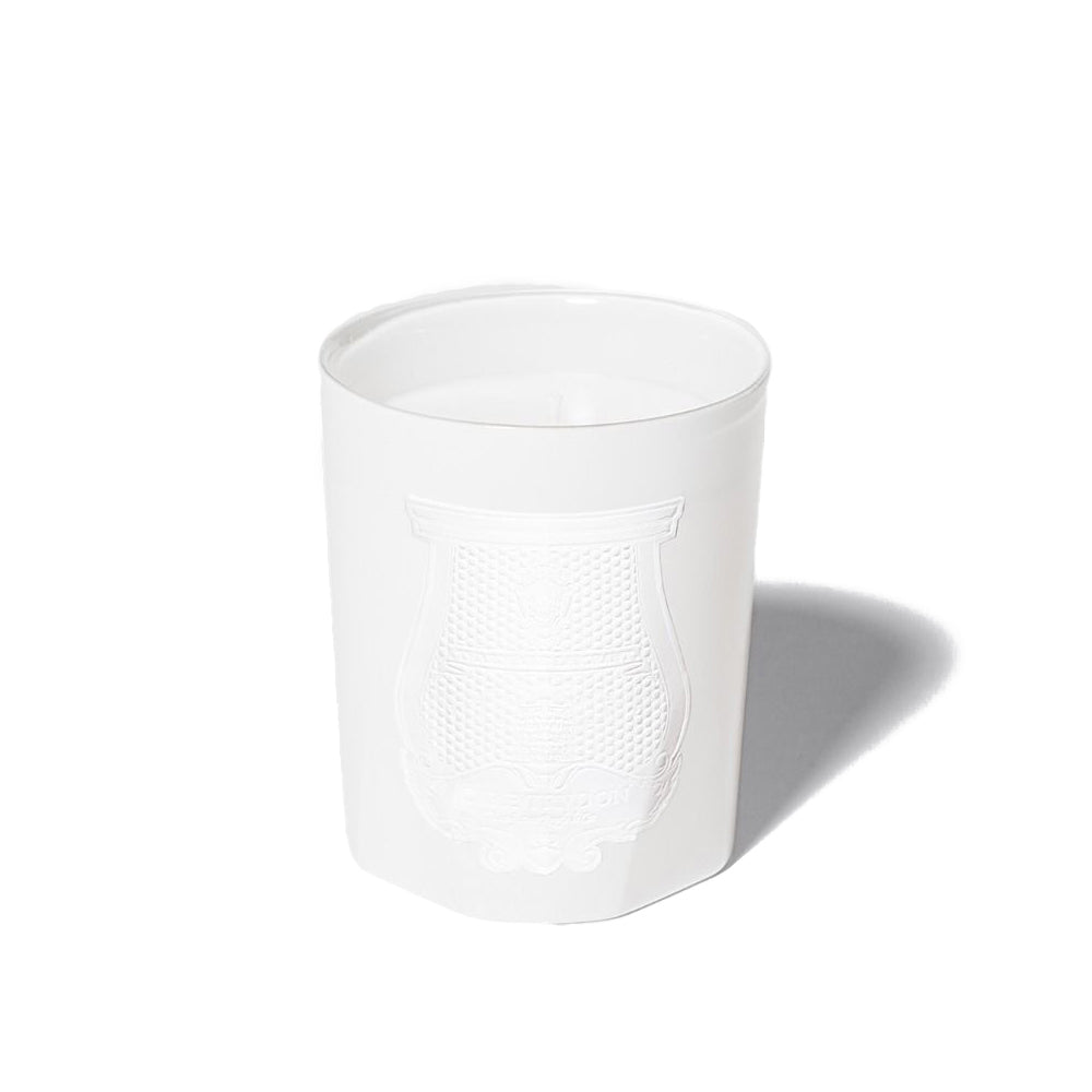 Positano candle by Giambattista Valli, crafted in France, featuring a sleek white design with elegant details.