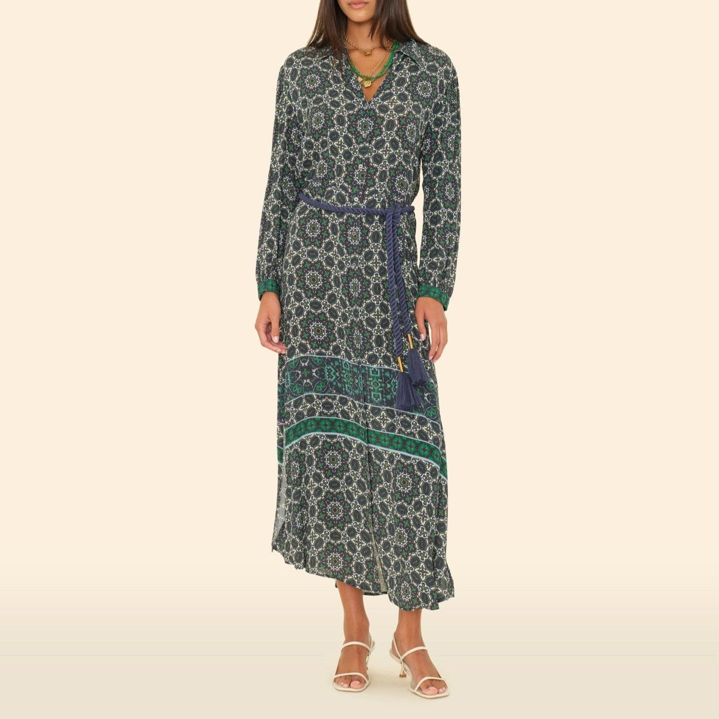Annabelle Dress in Navy Tile