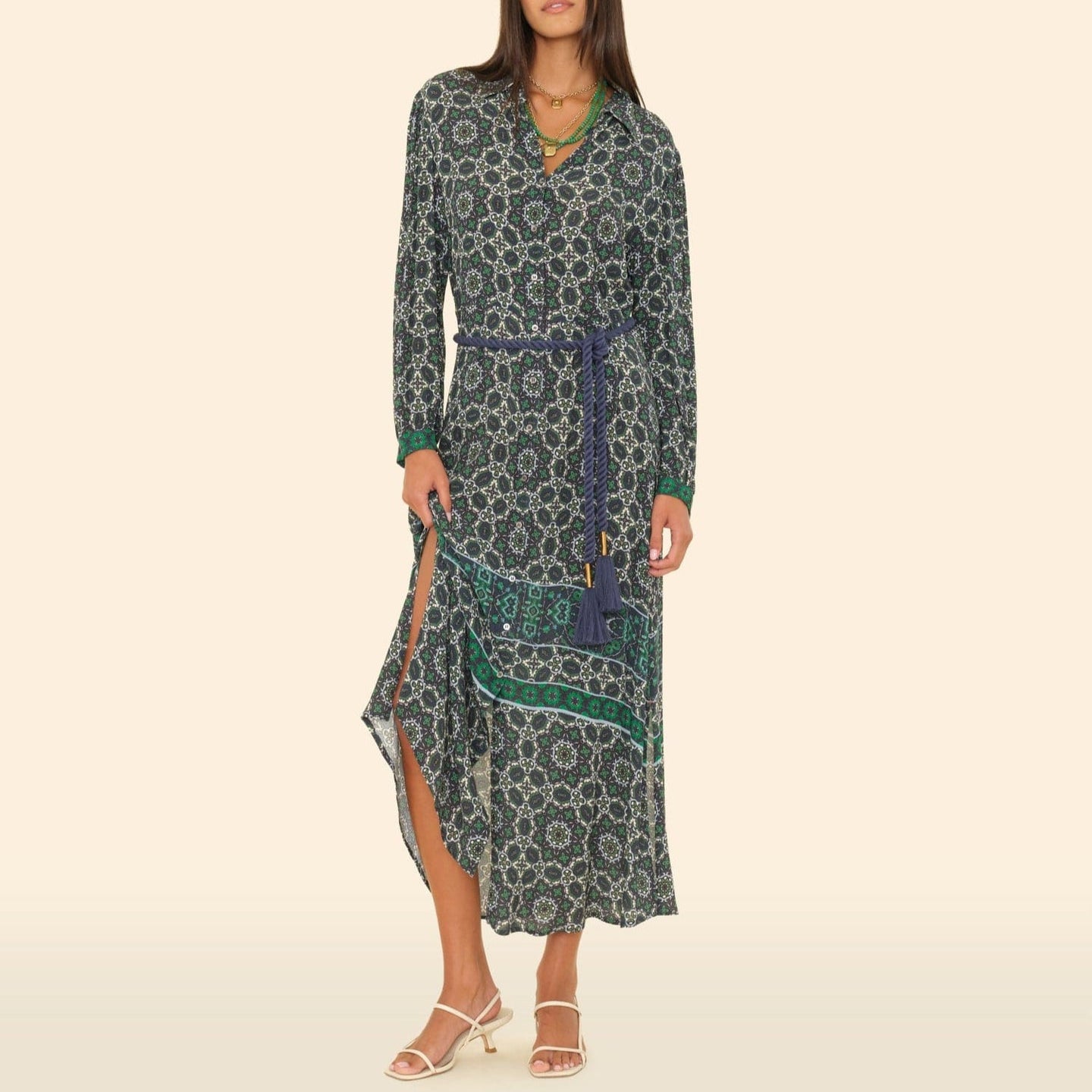 Annabelle Dress in Navy Tile
