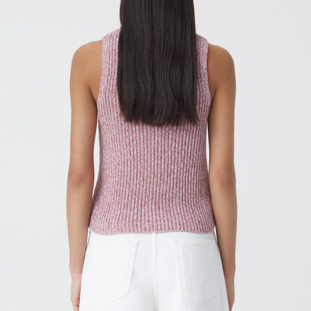 Sleeveless Knit Sweater in Pink Lilly
