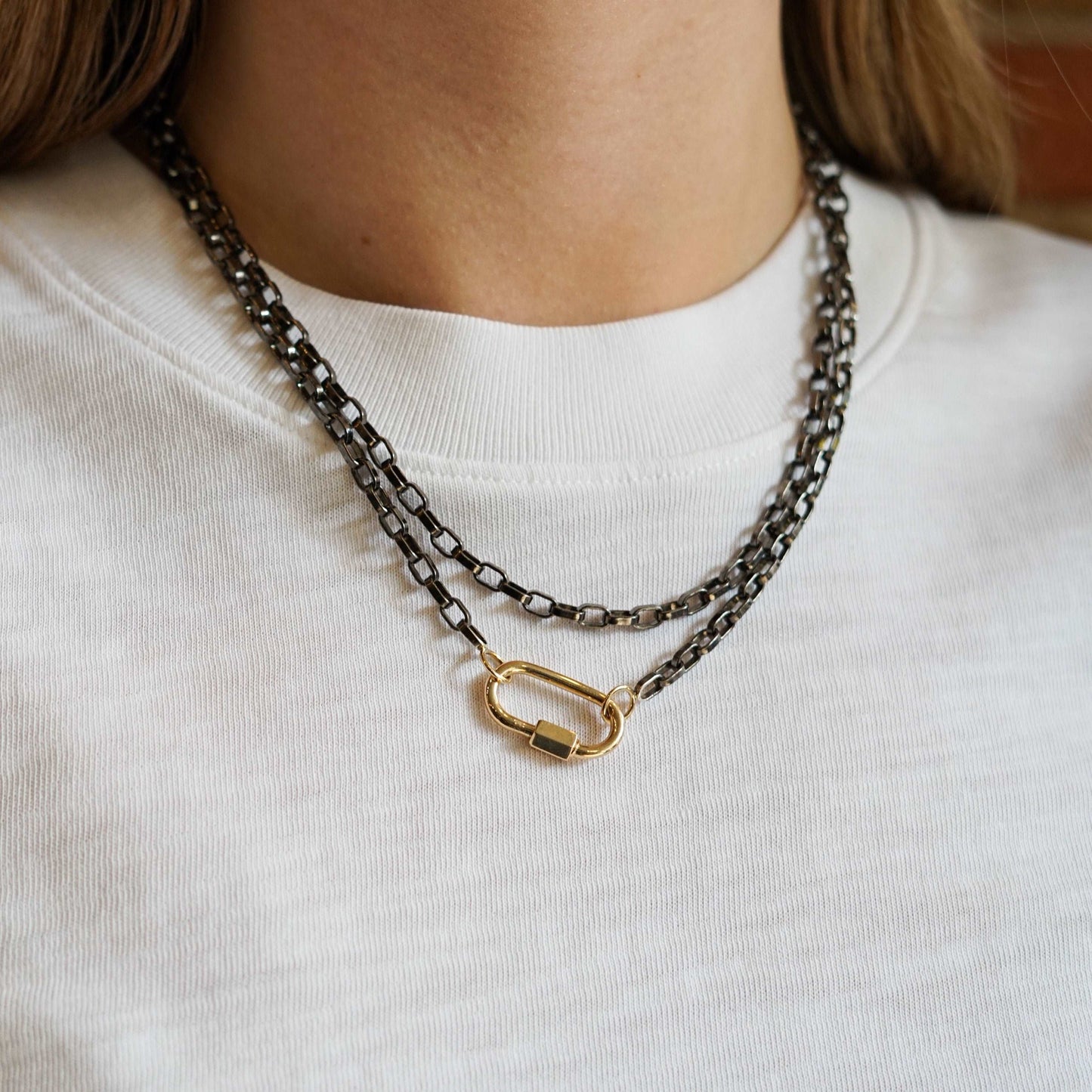 Blackened Silver Biker Chain