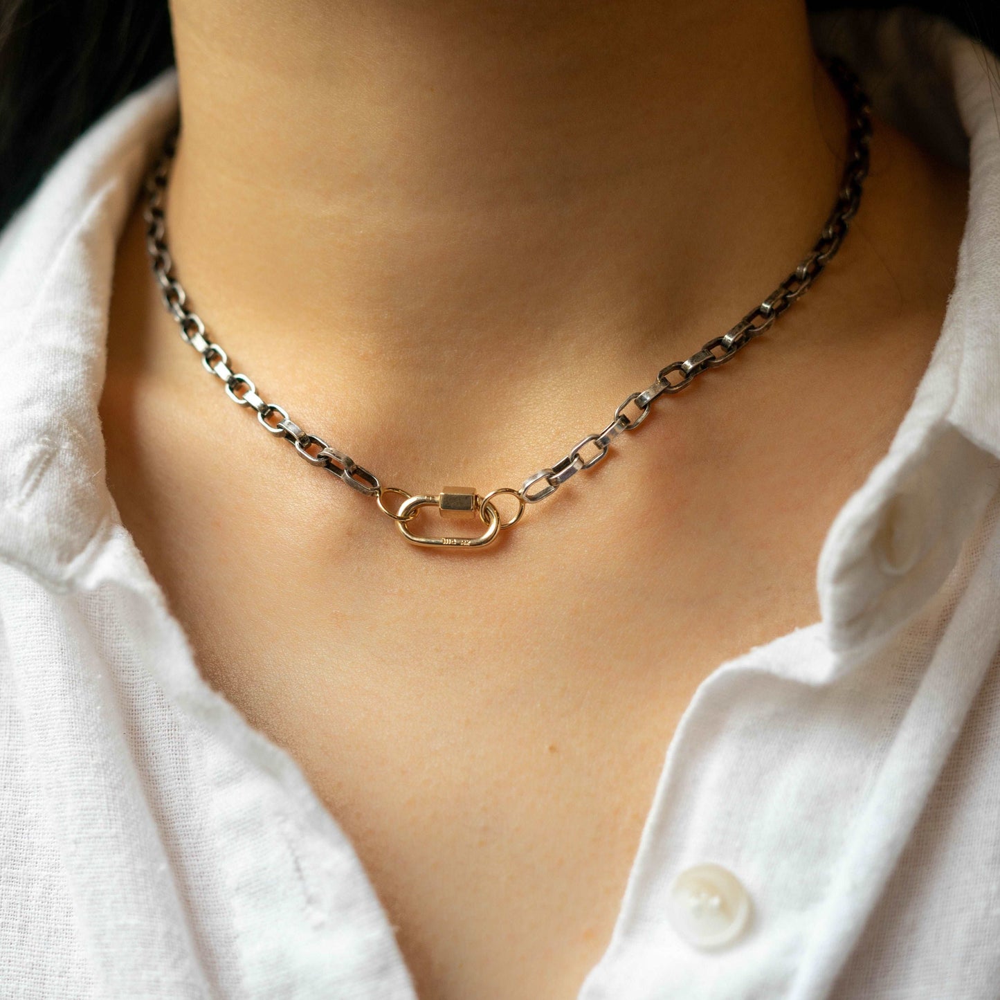 Blackened Silver Biker Chain