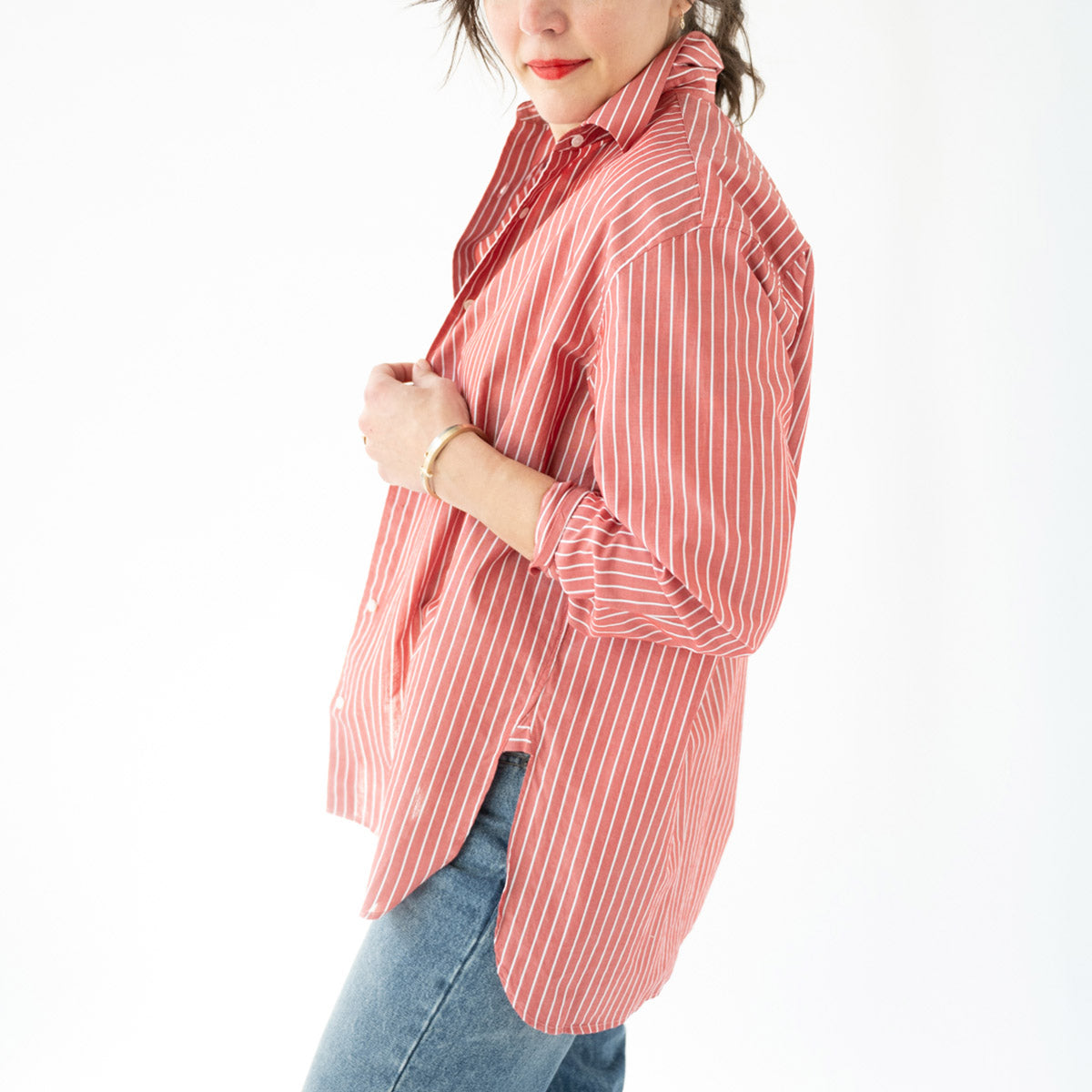Yorke Shirt in Red and White Stripe
