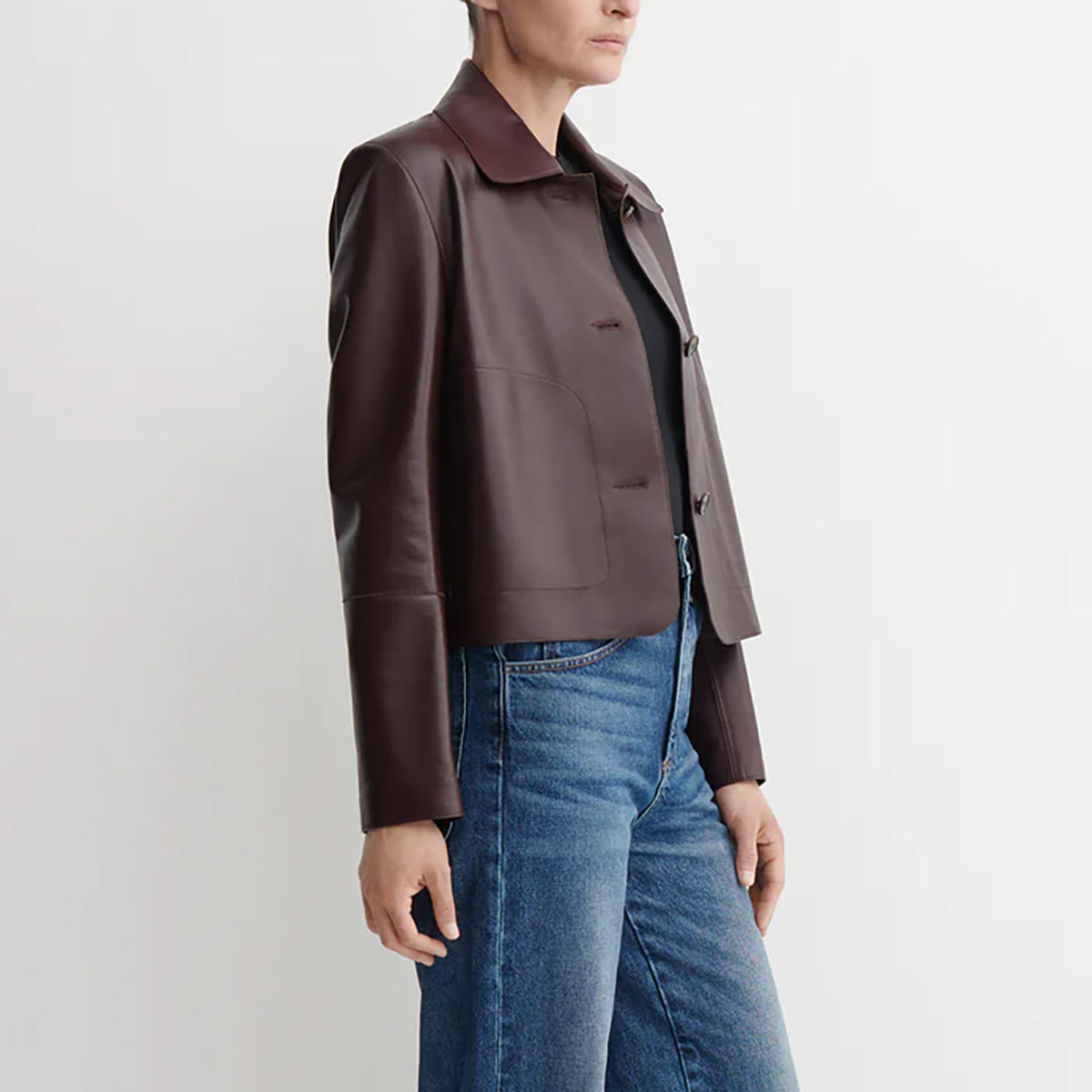 Emy Leather Shacket in Shiraz