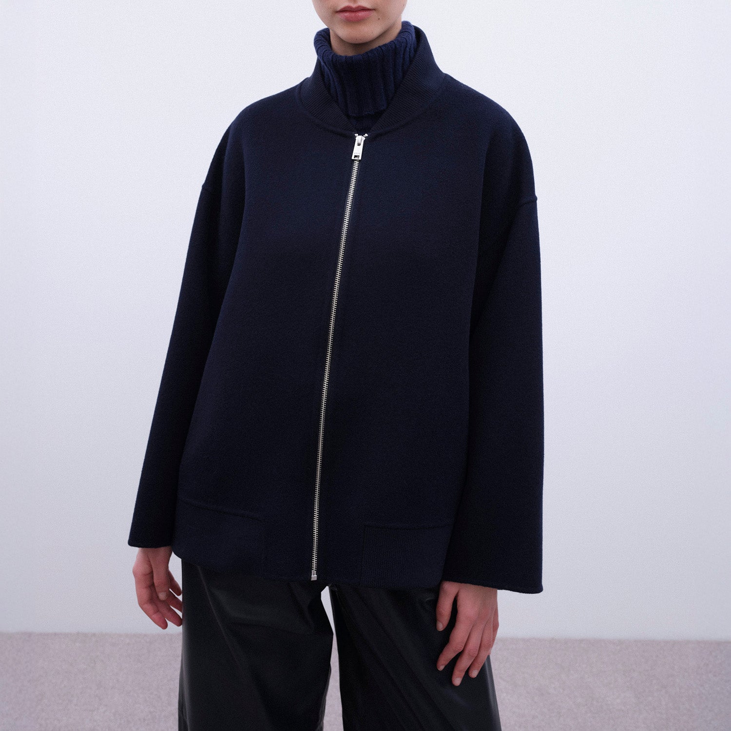 Mona Wool Bomber Jacket in Night