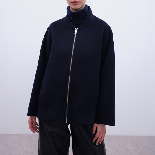 Mona Wool Bomber Jacket in Night