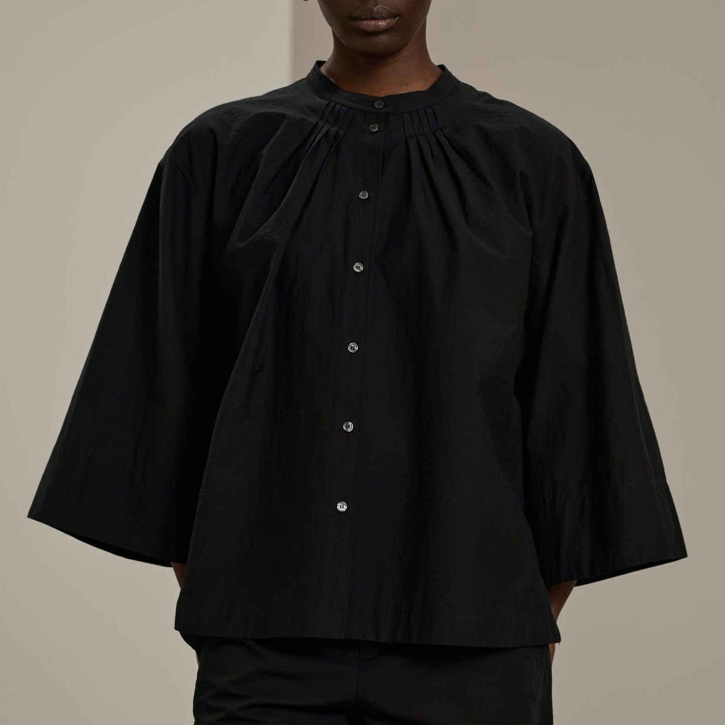 Bucarest Crinkled Blouse in Black