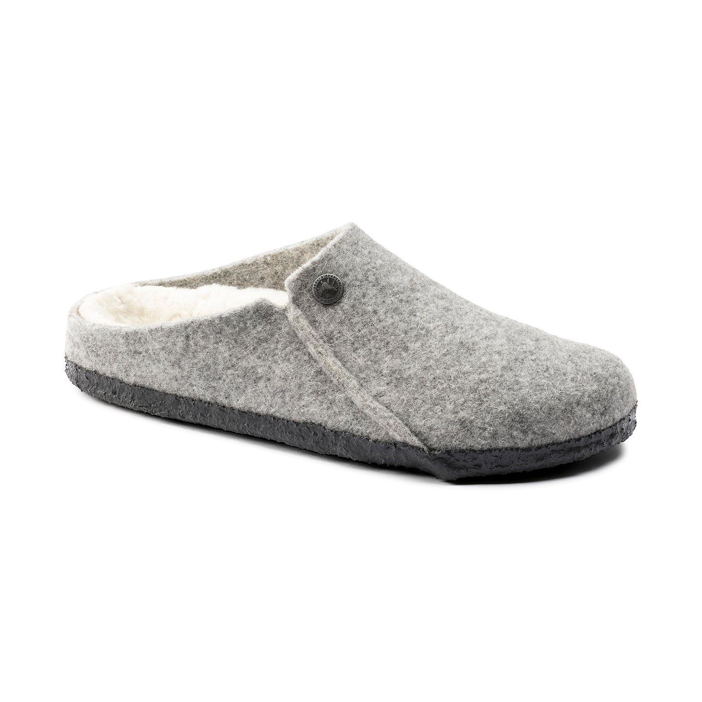 Zermatt Shearling Lined Slipper in Light Grey