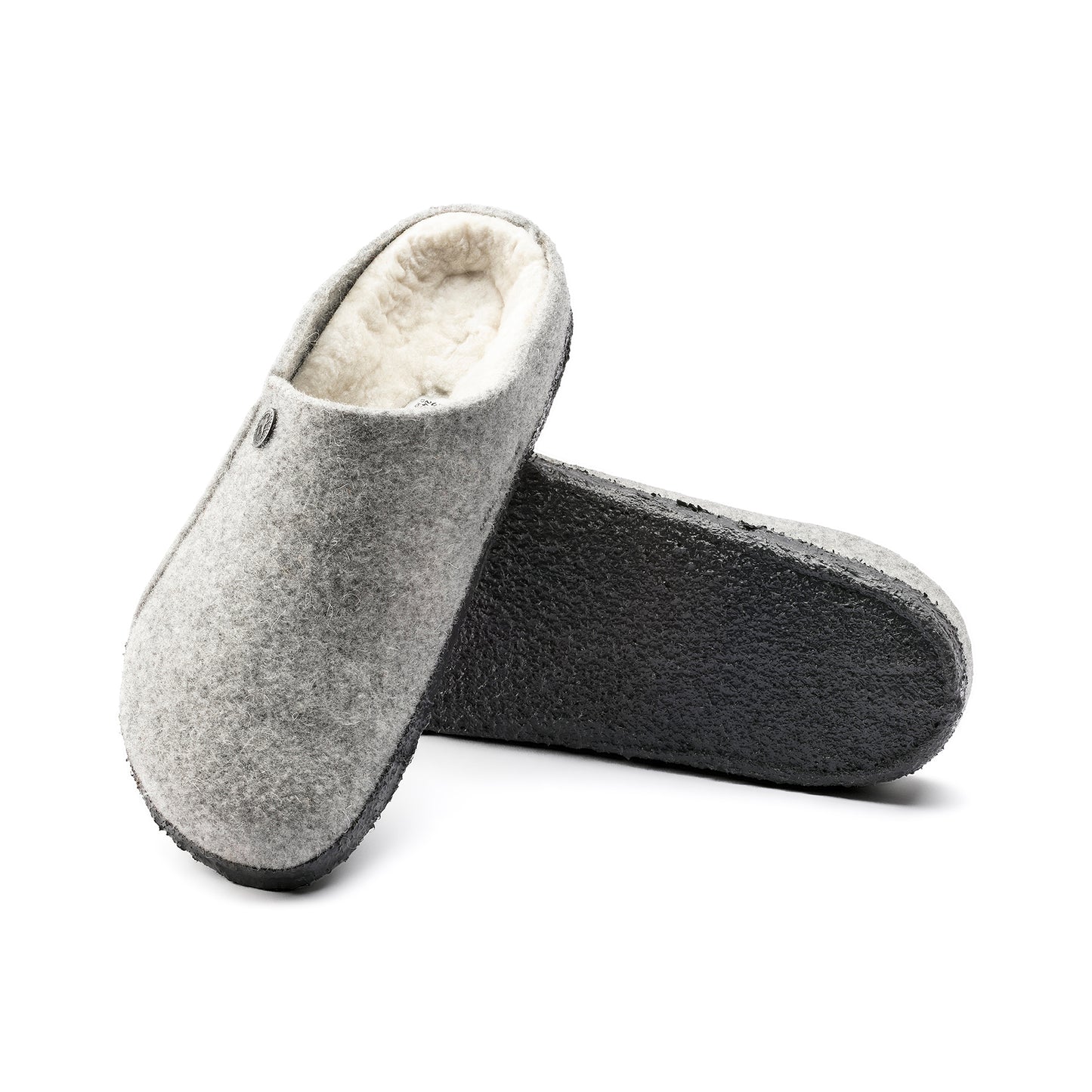 Zermatt Shearling Lined Slipper in Light Grey