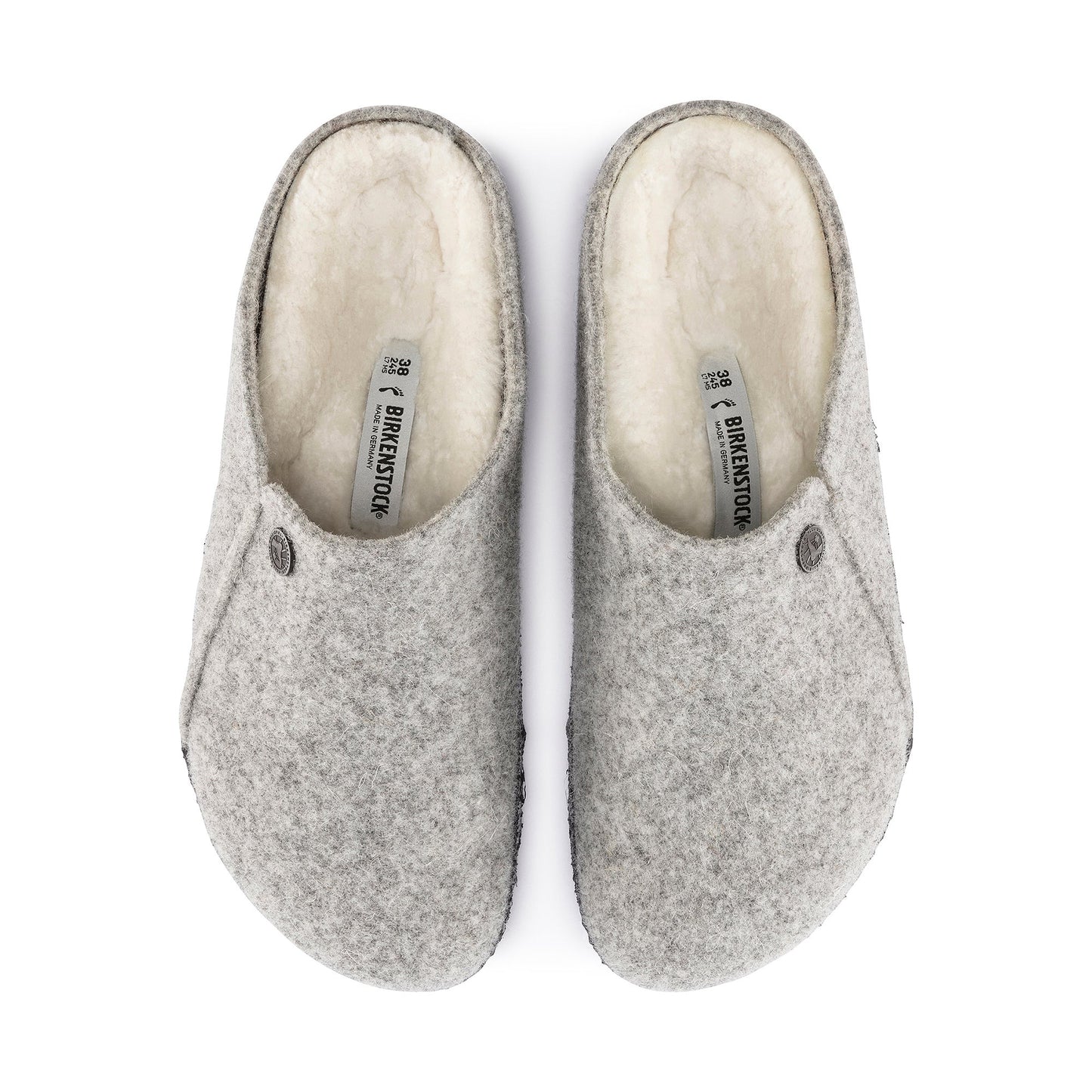 Zermatt Shearling Lined Slipper in Light Grey