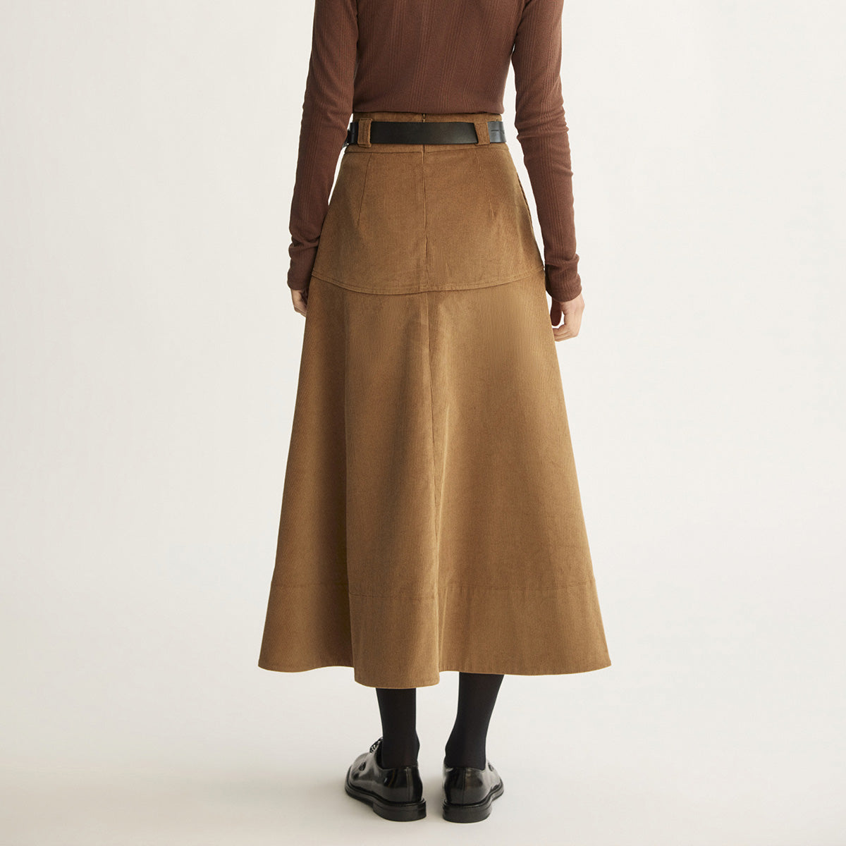 Elizabeth Long Skirt in Saddle