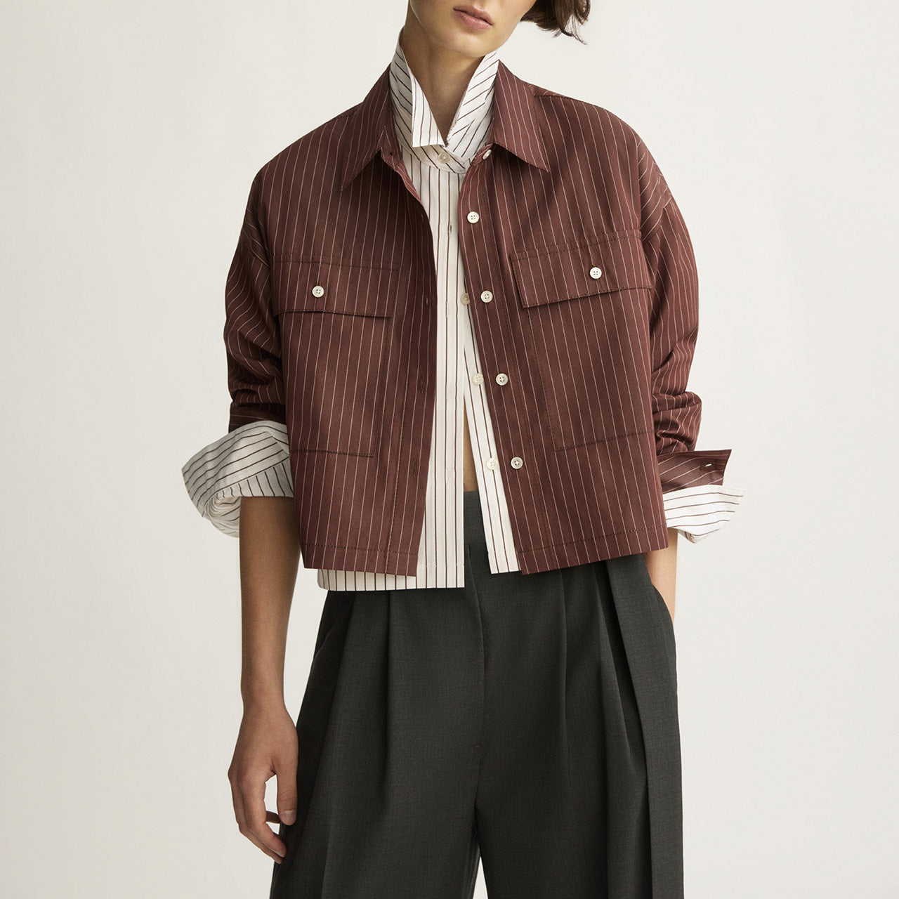 Hester Blouse in Oxblood Stripe