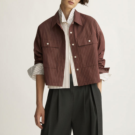 Hester Blouse in Oxblood Stripe